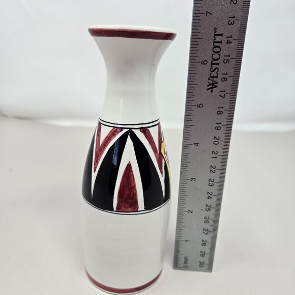 Vintage Italian Ceramic Vase Hand Painted Owl On Branch Intials U M Crown - Picture 7 of 9